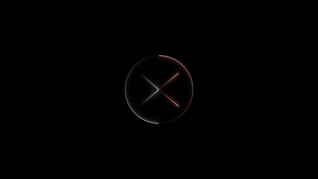 Glowing  check mark and wrong buttons neon icon, cross X symbol icon.