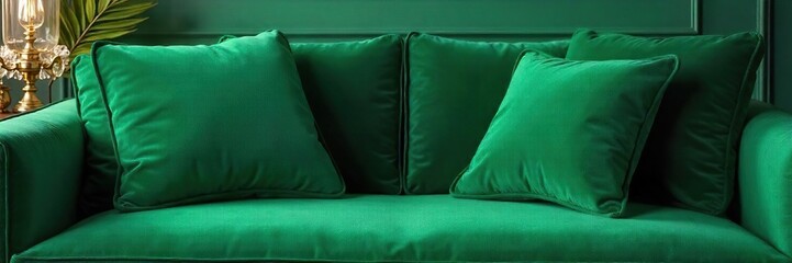 Emerald Green Velvet Cushion Luxurious Comfort for Modern Living Spaces