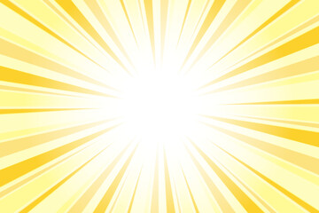 Sunburst Background. Summer Backdrop. Radius Cartoon Pattern Abstract Background. Tuscany Yellow Rays Vector Illustration.