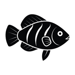 Oscar fish simple outline vector icon on white background.