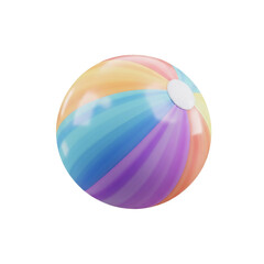 Colorful Striped Beach Ball Isolated