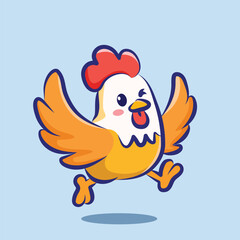cute cartoon character rooster vector design for elements