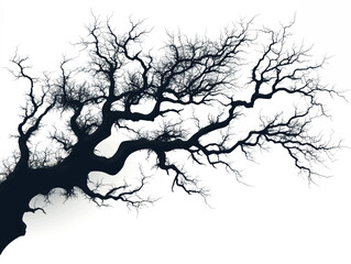 Fototapeta premium Elegant black silhouette of intricate tree branches in vector format