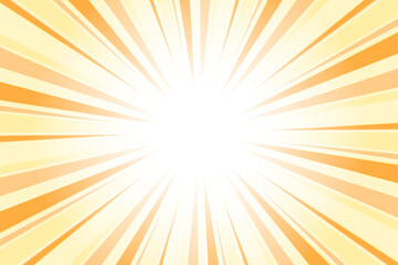 Sunburst Background. Summer Backdrop. Radius Cartoon Pattern Abstract Background. Orange Yellow Rays Vector Illustration.