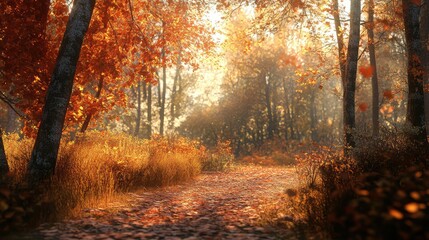 Fototapeta premium vibrant autumn wood