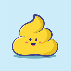 yellow cartoon poop , dirt vector character