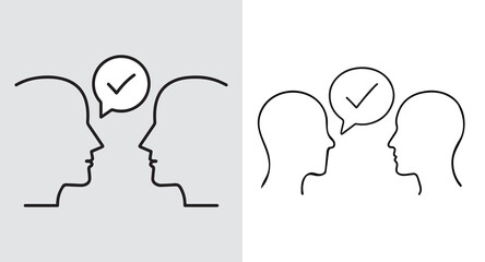 Communicating Minds Collaborative Agreement Visualizing Concord Between Two Profiles Representing Accordance Through Shared Perspective Symbolizing Understanding