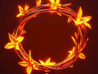 Abstract floral wreath graphic design