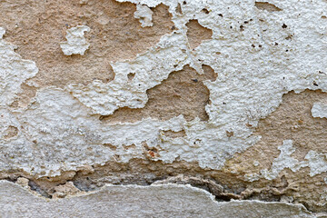 Peeling White Paint on Wall Surface