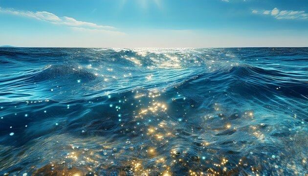 close up of sparkling seawater generative ai