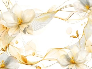 Floral design with golden lines
