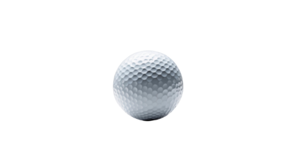 Close-up of a Single Golf Ball on Transparent Background