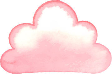 A whimsical pink cloud with a dark center creating a dreamy atmosphere on transparent background.