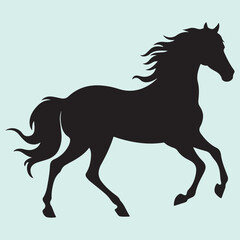 Obraz premium Galloping Horse Silhouette Canter Motion Illustration