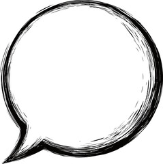 Grunge style speech bubble with black brush strokes