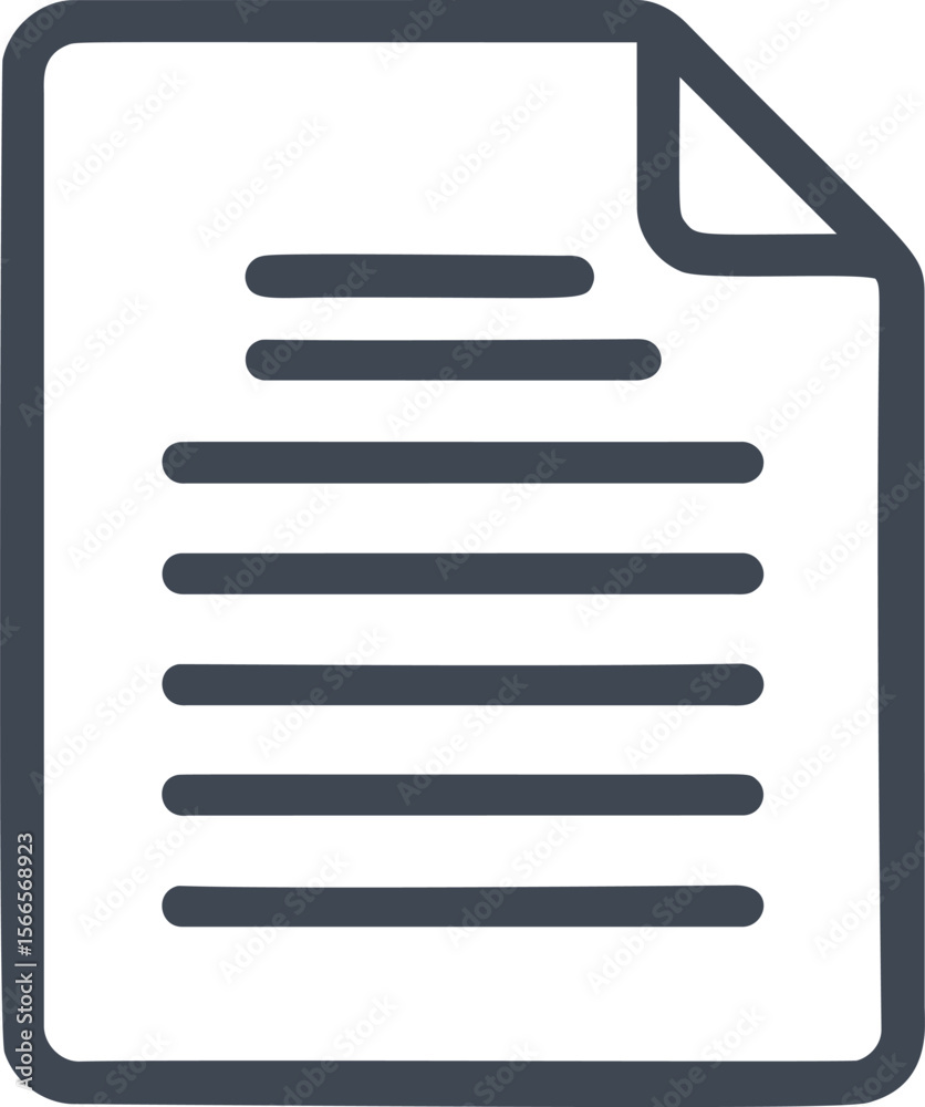 Aufkleber Minimalistic icon of a document with horizontal lines in gray color