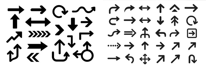 Variety of arrow designs showcasing different styles and directions for use in creative projects and graphic design