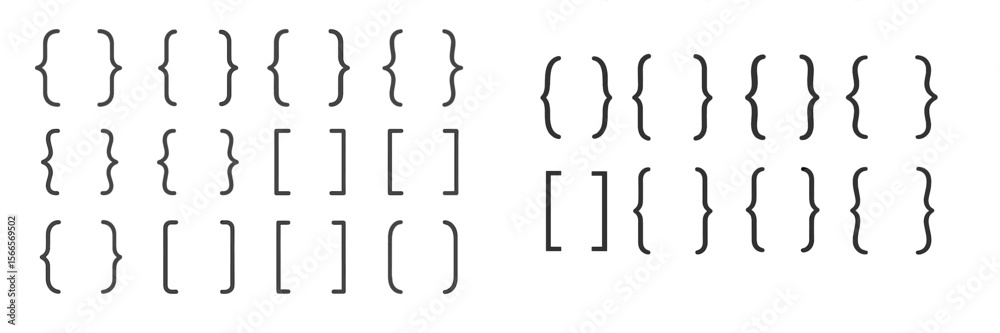 Aufkleber different types of brackets arranged in a structured pattern