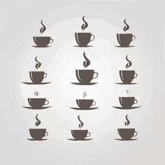 vector set coffee cup