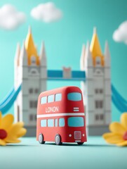 Journey through time with this charming red London bus, ready to take you on an adventure across the city