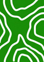 Abstract green background with white contour lines in wavy design  