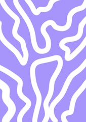Abstract wavy lines pattern in minimalist style on purple background  