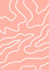 Abstract coral pattern with white lines in minimal style  