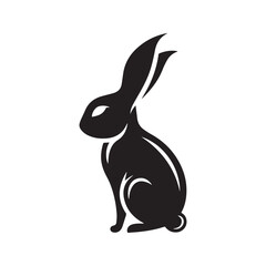 Rabbit Silhouette Icon Vector Sitting Bunny Wildlife Design