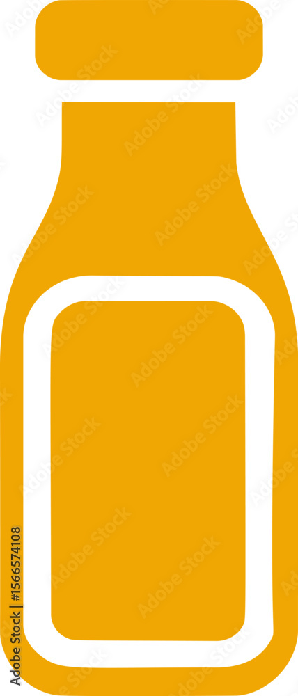 Poster simple orange icon of a bottle with minimalistic design
