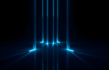 Blue Neon Lines Background