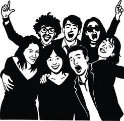 group of people silhouette