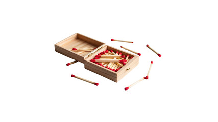 Scattered Matches in Wooden Box A Still Life Photography