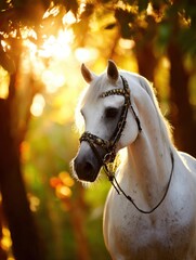 A White Horse in Autumnal Serenity