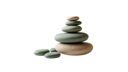Serene Stack of Balanced Stones Spa, Zen, and Mindfulness Concept