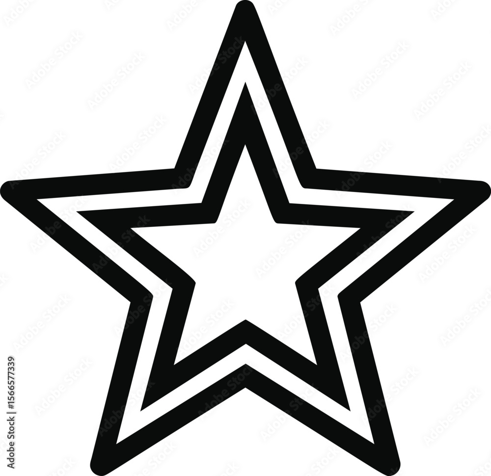 Poster outline of a black star shape with inner layers in white contrast