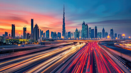 Fototapeta premium Aerial view of a dense forest with morning fog and sunlight filtering through the canopy layers