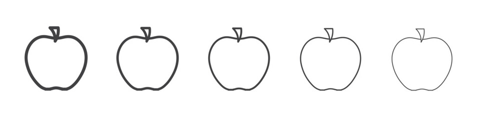 apple icon flat thin illustration symbol
