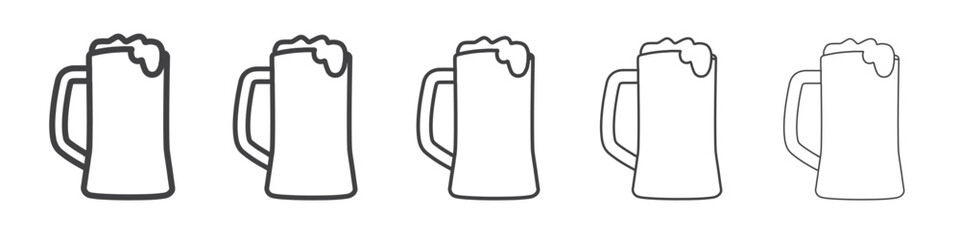 beer icon flat thin illustration symbol