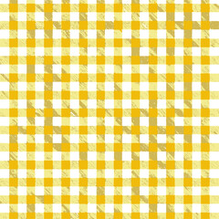 Yellow and white gingham pattern with textured overlay background design