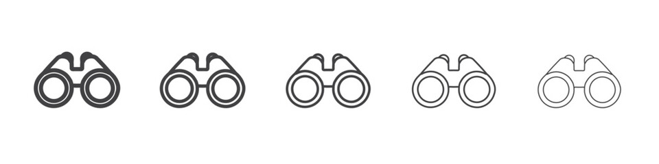 binoculars icon flat thin illustration symbol