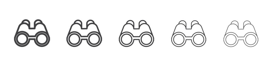 binoculars icon flat thin illustration symbol