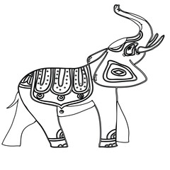 Friendly elephant illustration with soft contours. Designed for children’s activity books, educational posters, or DIY crafts.