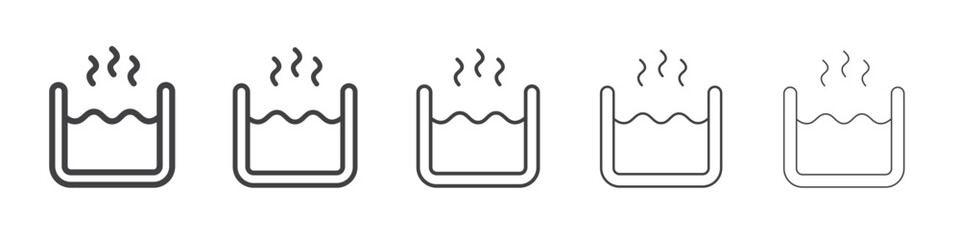 boiling water icon flat thin illustration symbol