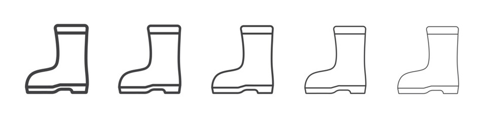 boot icon flat thin illustration symbol
