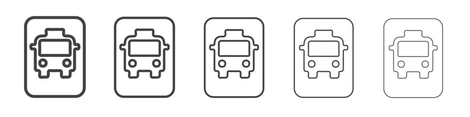 bus stop icon flat thin illustration symbol