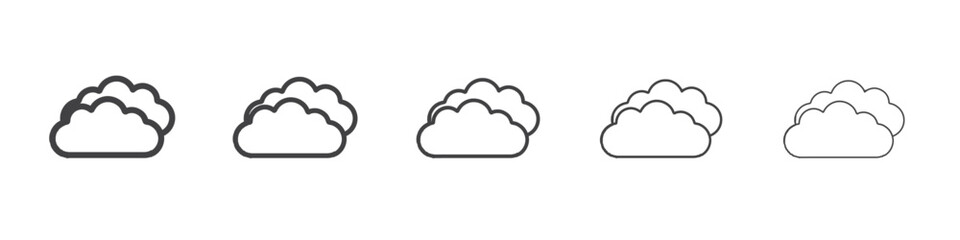 clouds icon flat thin illustration symbol