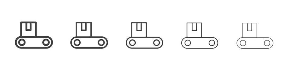 conveyor icon flat thin illustration symbol
