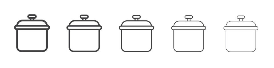 cooking pot icon flat thin illustration symbol