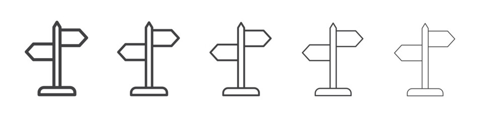 direction board icon flat thin illustration symbol