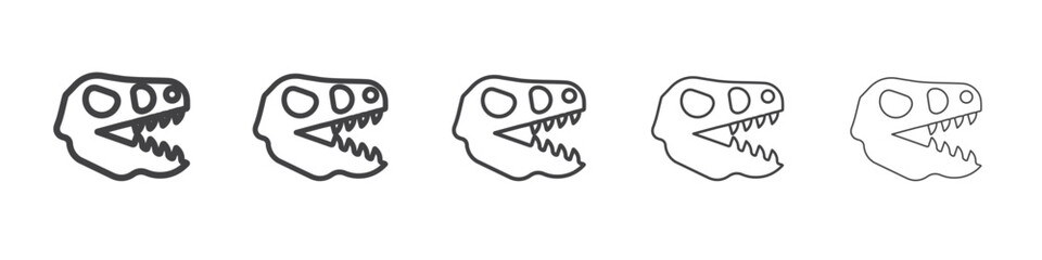 dinosaur skull icon flat thin illustration symbol